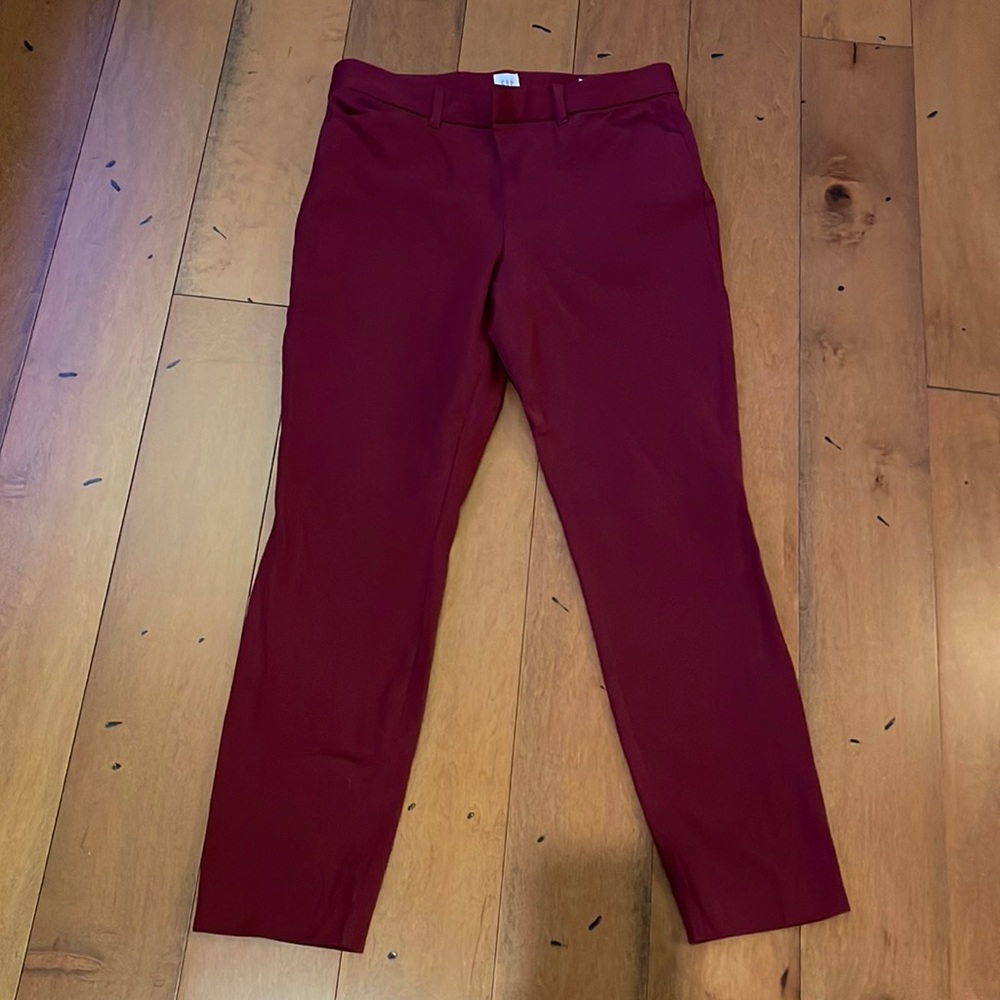 Maroon Gap Signature Skinny Ankle Pants